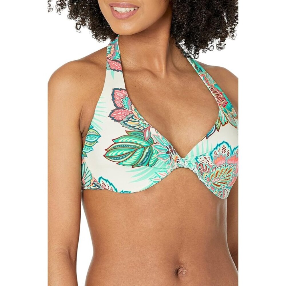Coco Reef Reversible Verso Bikini Swim Top Adjustable Neck Tie Bra Sized 36/38C